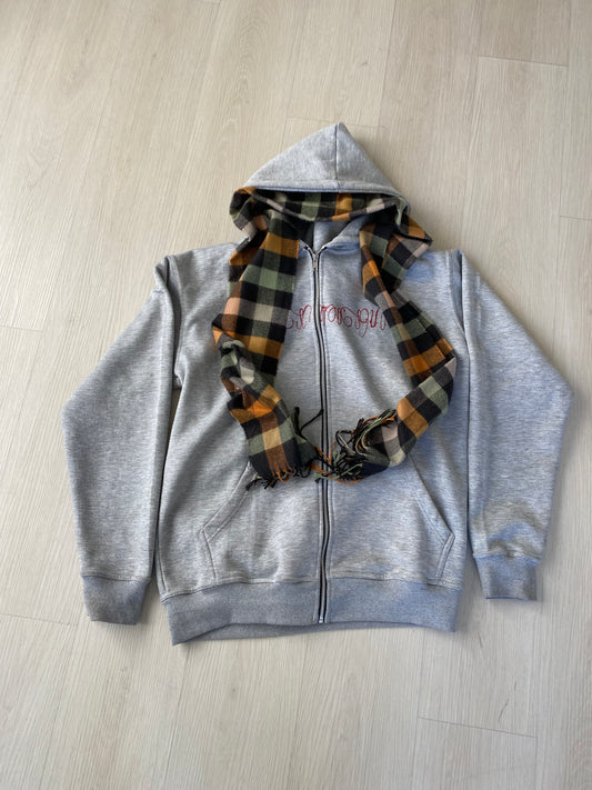 "Scarf Zip-up Hoodie"